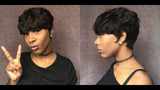 Pixie Short Feathered Cut Remy Human Hair Wig - Beauty Blessing Wigs & Hair Extensions Boutique
