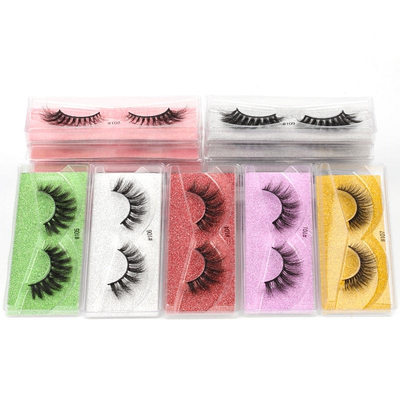 Bulk Lashes Eyelashes 30/40/50/100pcs 3D Lashes Natural false Eyelashes Wispy Eyelashes Makeup Lashes In Bulk - Beauty Blessing Wigs & Hair Extensions Boutique