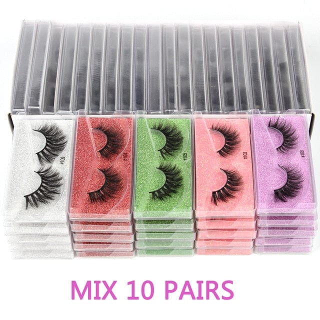 Bulk Lashes Eyelashes 30/40/50/100pcs 3D Lashes Natural false Eyelashes Wispy Eyelashes Makeup Lashes In Bulk - Beauty Blessing Wigs & Hair Extensions Boutique