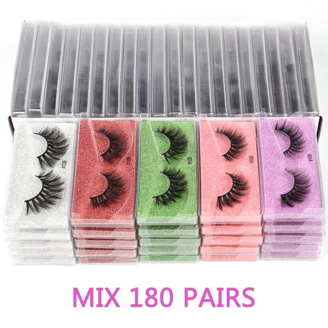 Bulk Lashes Eyelashes 30/40/50/100pcs 3D Lashes Natural false Eyelashes Wispy Eyelashes Makeup Lashes In Bulk - Beauty Blessing Wigs & Hair Extensions Boutique