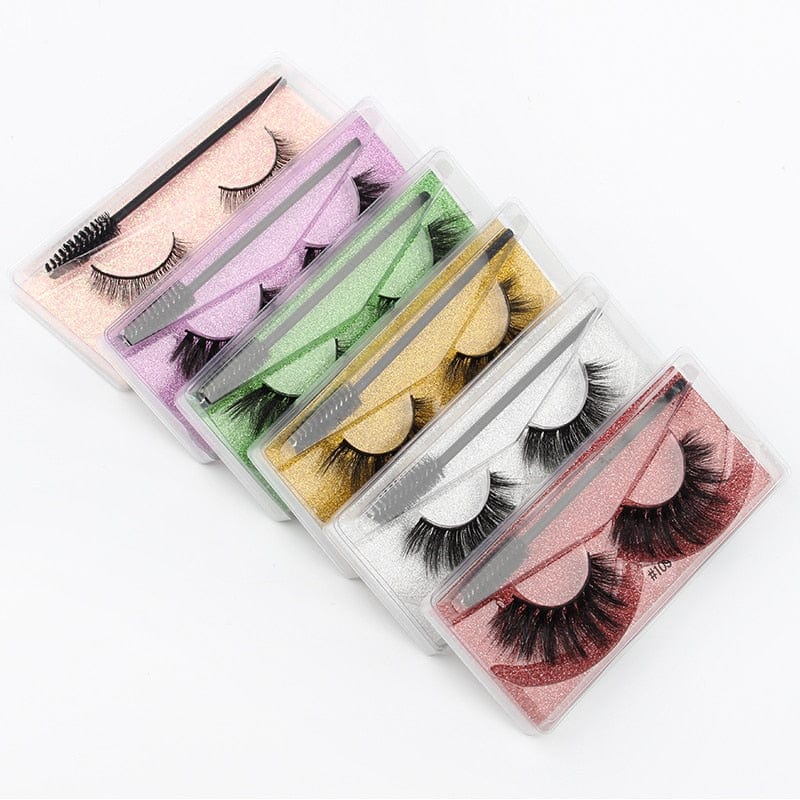 Wholesale Eyelashes 20/30/40/150pcs 3D Natural Lashes Natural Makeup False Lashes Fluffy Wispy Eyelashes Set with Lash Brushes - Beauty Blessing Wigs & Hair Extensions Boutique