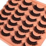 14 Pairs Natural Look 5D False Eyelashes Thick Fluffy Faux Mink Lashes Pack Wispy Strip Cat Eye Lashes - Beauty Blessings LLC
