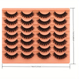 14 Pairs Natural Look 5D False Eyelashes Thick Fluffy Faux Mink Lashes Pack Wispy Strip Cat Eye Lashes - Beauty Blessings LLC