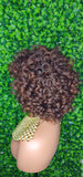 Bob Curl Wig Big Layered Curly Brown Auburn Hair Wig Bouncy Curl Full Fashion Wig with Bangs High Quality Hair