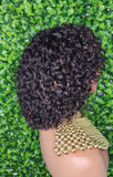 Wig Ocean Wave Beach Wave Hair Bob Style Brazilian Remy 100% Human Hair Full Cap Short Wig Curly Hair