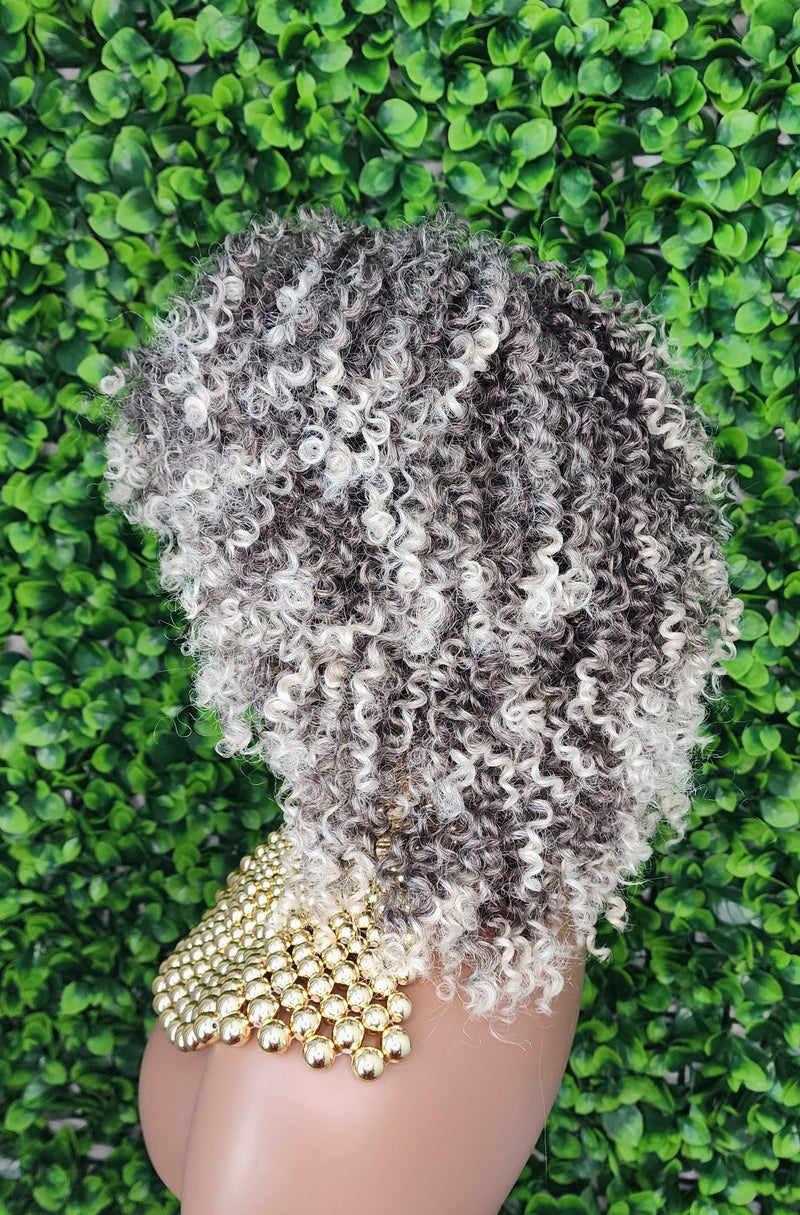 Blonde Afro Coil Bantu Knot Twist Out Kinky Twist Hair Full Cap Natural Wig Natural Hairsty Short Kinky Twist Brown Blonde Hair Wig - Beauty Blessings LLC