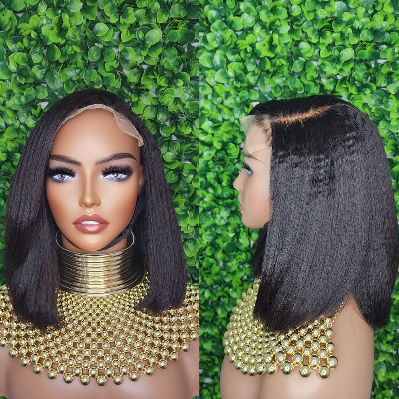 Kinky Hair Glueless Lace Wig With 4C Edges