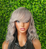 Deep Wave Gray Hair Wig Short Cut Hair Straight Bob Hairstyle Layered Hair Bob Glueless Wig with Bangs Gray Mix Salt Pepper Wig