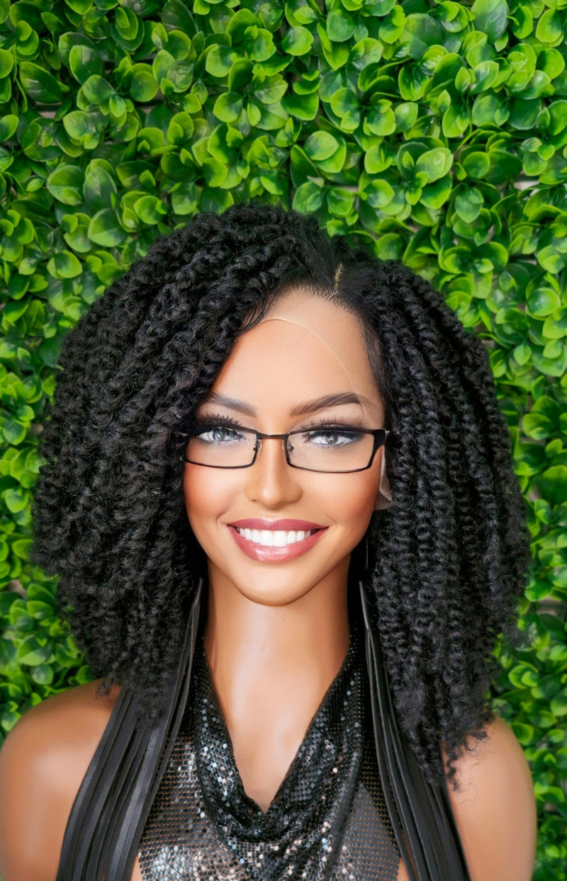 Passion Twist Glueless Lace Front Wig Natural Kinky Knotless Twist HD Lace Wig Flexible Lace Wig Bob Braid Wigs With Baby Hairs - Beauty Blessings LLC