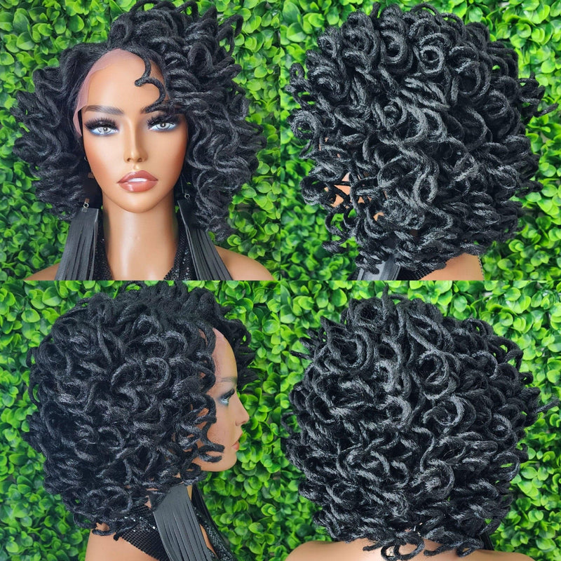 Afro Curly Sister Loc DreadLocks Glueless Lace Front Wig Realistic Natural DreadLock Wig - Beauty Blessings LLC