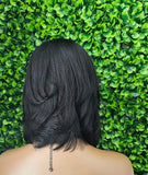 Black Hair Bob Hairstyle: Brazilian Remy Human Hair Lace Front Wig