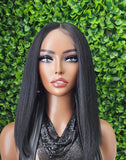 Bob Wig: Yaki Hair Glueless HD Lace Front Wig With Baby Hairs