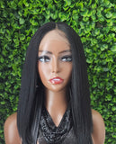 Bob Wig: Yaki Hair Glueless HD Lace Front Wig With Baby Hairs