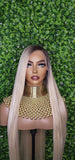 Blonde Long Straight Hair Lace Front Lace Wig Soft Hair Natural Hairline Glueless Pre-Plucked Lace Wig With Baby Hairs