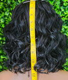 Body Wave Bob Lace Front Wig Swoop Bang Wig Layered Curly Wig with Bangs | Soft Volume Wig - Beauty Blessings LLC