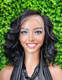 Body Wave Bob Lace Front Wig Swoop Bang Wig Layered Curly Wig with Bangs | Soft Volume Wig - Beauty Blessings LLC