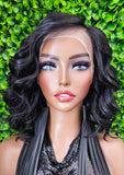 Body Wave Bob Lace Front Wig Swoop Bang Wig Layered Curly Wig with Bangs | Soft Volume Wig - Beauty Blessings LLC