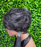 Glueless Wig Pixie cut Swoop Bang 