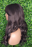 Curtain Bang Wig Swoop Bang Hair Wig Loose Curl Long Hair Natural Yaki Texture Hair Layered Curls Glueless Wig