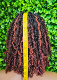 Short Kinky Twist Wig | Natural Protective Style Lace Front Braid Wig| Ombre Mix Color Auburn Brown Strawberry Blonde Burgundy - Beauty Blessings LLC
