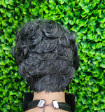 Layered Human Hair Swoop Bang Bob Wig