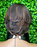 Chic Layered Bob Wig with Side-Swept Bangs Remy human hair – Sleek, Natural-Looking Short Style - Beauty Blessings LLC