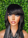 Swoop Bang Bob Wig: Peruvian Remy Human Hair, Glueless Short Cut - Beauty Blessings LLC