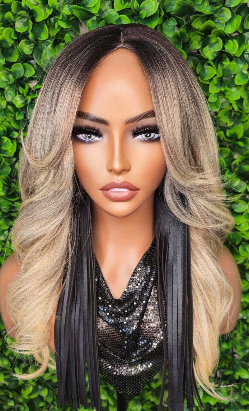 Curtain Bang Wig Loose Curl Long Hair Layered Curls Wig Fashion Hairstyle Glueless Lace Wig - Beauty Blessings LLC