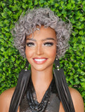 Short Gray Wigs Pixie Cut Curly Hair Wig Glueless Classic Breathable Cap Wig Salt Pepper Grey Hair Wig