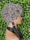 Short Gray Wigs Pixie Cut Curly Hair Wig Glueless Classic Breathable Cap Wig Salt Pepper Grey Hair Wig