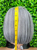 Silver Gray Bob Wig – Sleek Side Bang, Everyday Glam - Beauty Blessings LLC