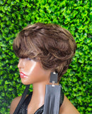 Pixie Cut Swoop Bang Glueless Wig Human Hair | Short Layered Bob| Beginner Friendly Ready to Wear | Soft Full Density Hair Unit