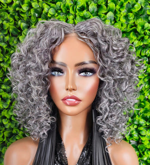 Gray Loose Curl Glueless Wig