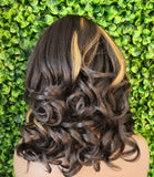 Swoop Bang Glueless Lace Front Wig Yaki Hair Big Curl Layered Curly Side Part HD Lace Wig Blowout Loose Curl Hair Glueless Lace Front Wig - Beauty Blessings LLC