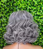 Salt & Pepper Curly Bob Wig | Glueless Lace Front, Everyday Style