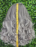 Salt Pepper Gray Body Curl Headband Wig: Soft Loose Curl, Yaki Hair Natural Hairstyle