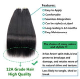 Invisible Tape In Straight Hair Extensions 100% Human Hair Skin Weft Extension Virgin Remy Hair