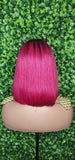 Burgundy Hair Bob Bang Brazilian Virgin Remy 100% Human Hair Wig Razor Cut Short Bob Hair Style China Bang Wig