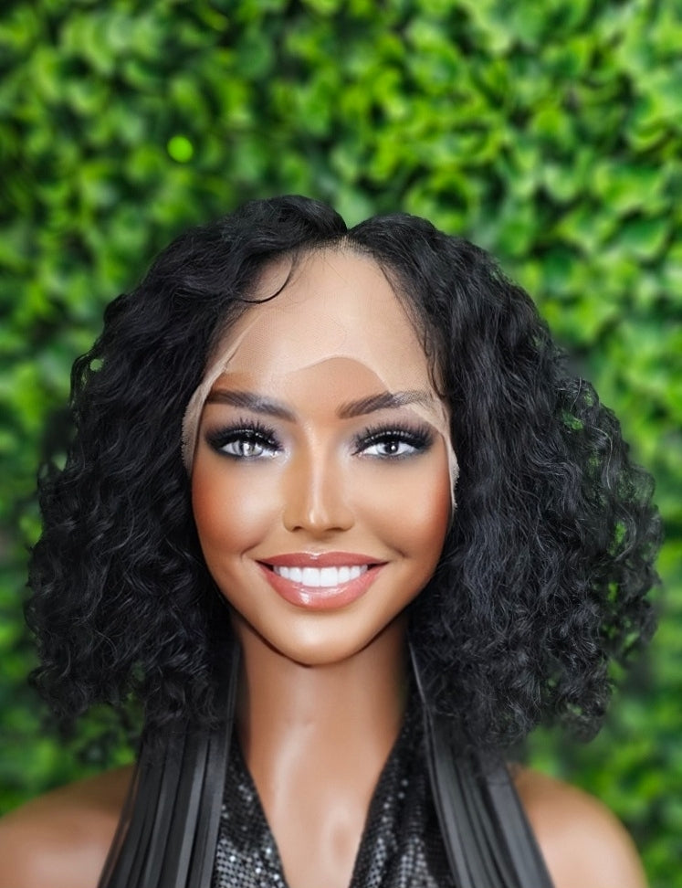 Short Curly Lace Front Wig Bob Wig