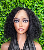 Short Curly Lace Front Wig Bob Wig: Brazilian Remy Human Hair Glueless Wig