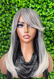 gray and blonde wig
