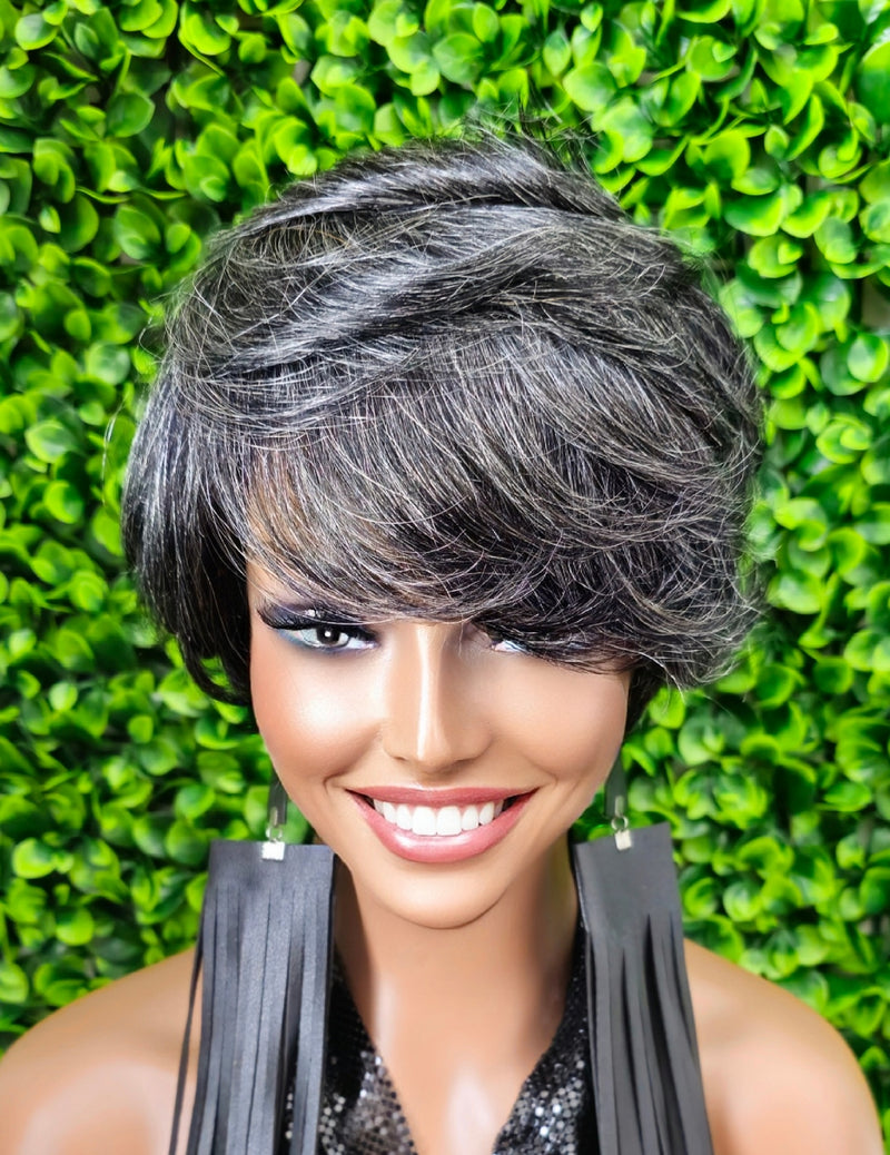 Swoop Bang Pixie Cut human hair wig