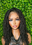 Box Braids HD Lace Glueless HD Full Lace Boho Curls Braided Wig Super Natural Scalp Preplucked Hairline Wig