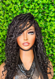 Box Braids HD Lace Glueless HD Full Lace Boho Curls Braided Wig Super Natural Scalp Preplucked Hairline Wig