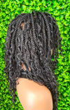 Box Braids HD Lace Glueless HD Full Lace Boho Curls Braided Wig Super Natural Scalp Preplucked Hairline Wig