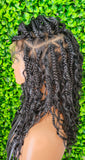 Box Braids HD Lace Glueless HD Full Lace Boho Curls Braided Wig Super Natural Scalp Preplucked Hairline Wig