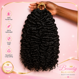 100% Human Hair Burmese Curly Crochet Hair Extensions | Feather Crochet Hair for Natural Braids