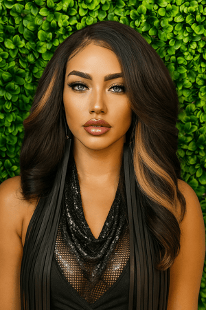 Swoop Bang Glueless Lace Front Wig Yaki Hair Big Curl Layered Curly Side Part HD Lace Wig Blowout Loose Curl Hair Glueless Lace Front Wig
