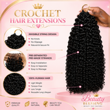 100% Human Hair Burmese Curly Crochet Hair Extensions | Feather Crochet Hair for Natural Braids