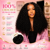100% Human Hair Burmese Curly Crochet Hair Extensions | Feather Crochet Hair for Natural Braids